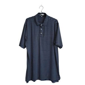 Peter Millar‎ Summer Comfort Navy Stripe Polo Golf Shirt XL Preppy